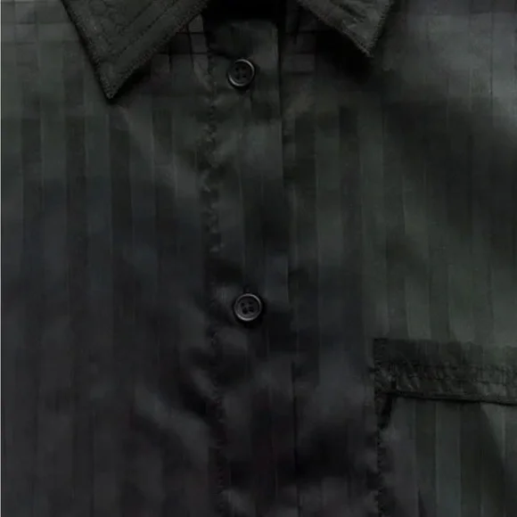 Zara OVERSIZED STRIPED ORGANZA SHIRT. Black. Size XS-S. New with Tags. - Picture 7 of 9